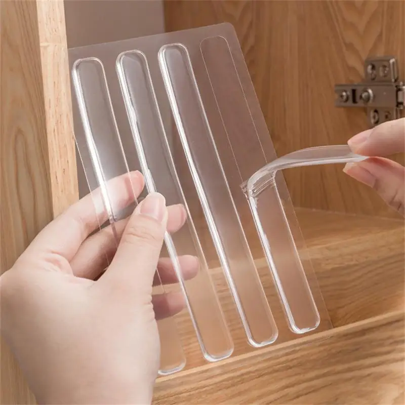 Silicone Self Adhesive Buffer Pads Anti-collision Transparent Strip Refrigerator Door Stopper Cabinet Bumpers Wall Protector Pad