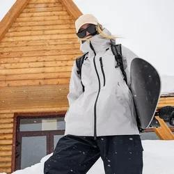 Chaqueta de esquí 3L Pro para hombre y mujer, ropa de nieve holgada e impermeable, a prueba de viento, Tops cálidos de esquí, chándal deportivo para Snowboard, invierno, novedad de 2025