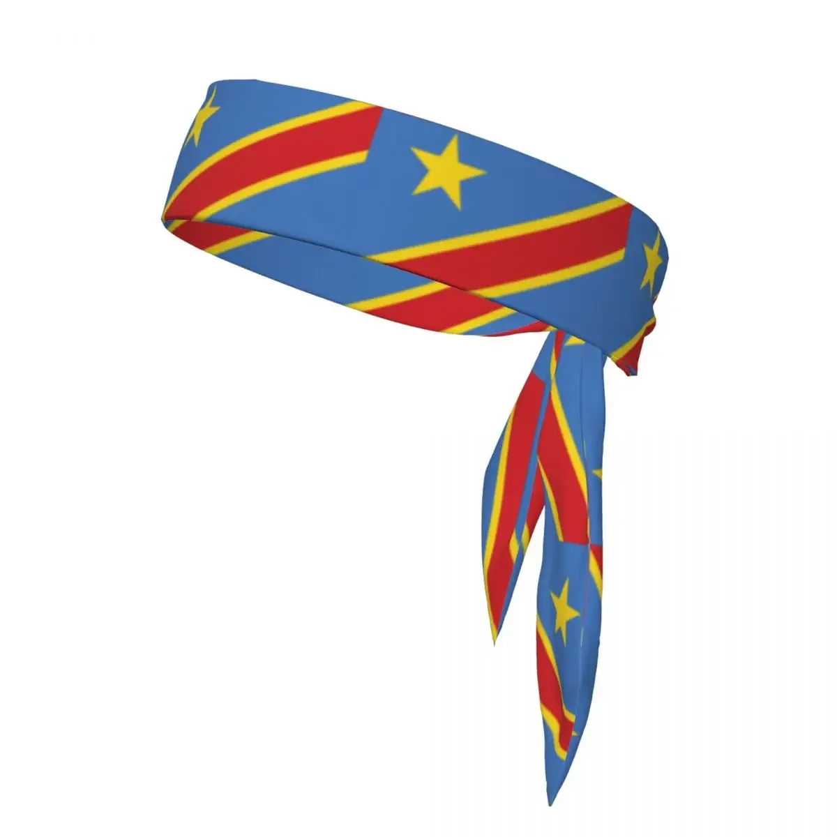 Congo Flag Head Tie Sports Headband Athlete Sweatbands Head Wrap For Working Out Running Yoga