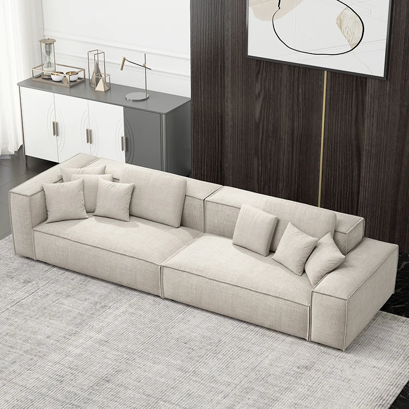 ZL Tofu Block Sofa Living Room Cotton Linen Affordable Luxury Style Fabric Latex Sofa Furniture