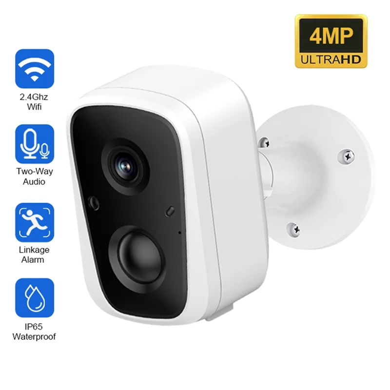

ELECT-Outdoor Surveillance 4MP WIFI Security Camera Wireless Solar Panel Long Battery Life