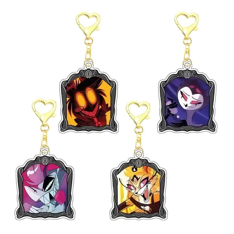 Llavero de acrílico de anime y dibujos animados para Helluva Boss Stolas Asmodeus Fizzarolli Millie, hebilla de llavero de acrílico, colgante de acrílico para mochila