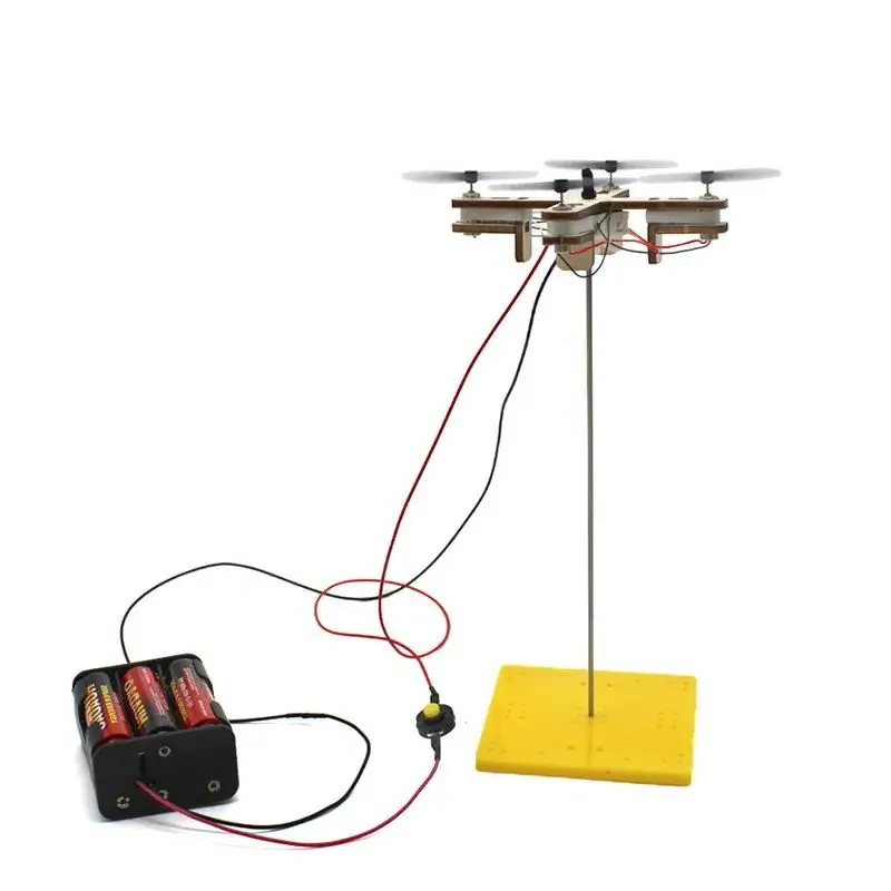 DIY unbemanntes 4-Zellstoff-Maschinenmodell, Wissenschaftsspielzeug für Kinder, Technologie, Physik-Lehrmittel, Spiel, Lernen, Kinder-Puzzle-Spielzeug