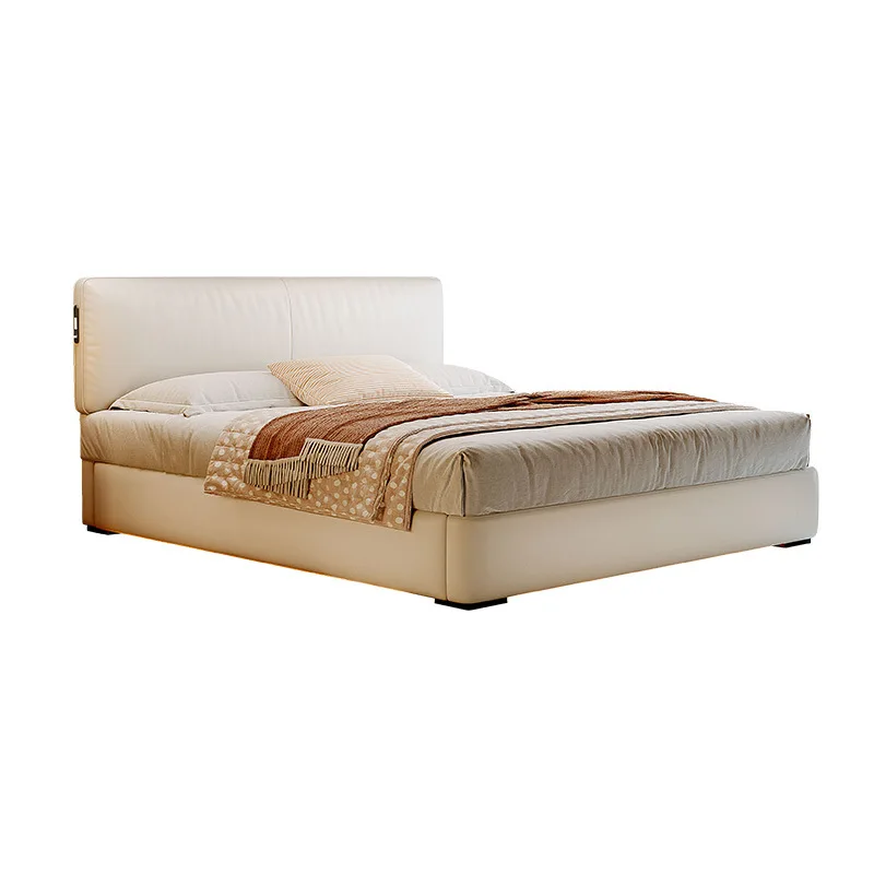 Tofu cubes small apartment master bedroom 1.8m double soft bag translation high box storage bed