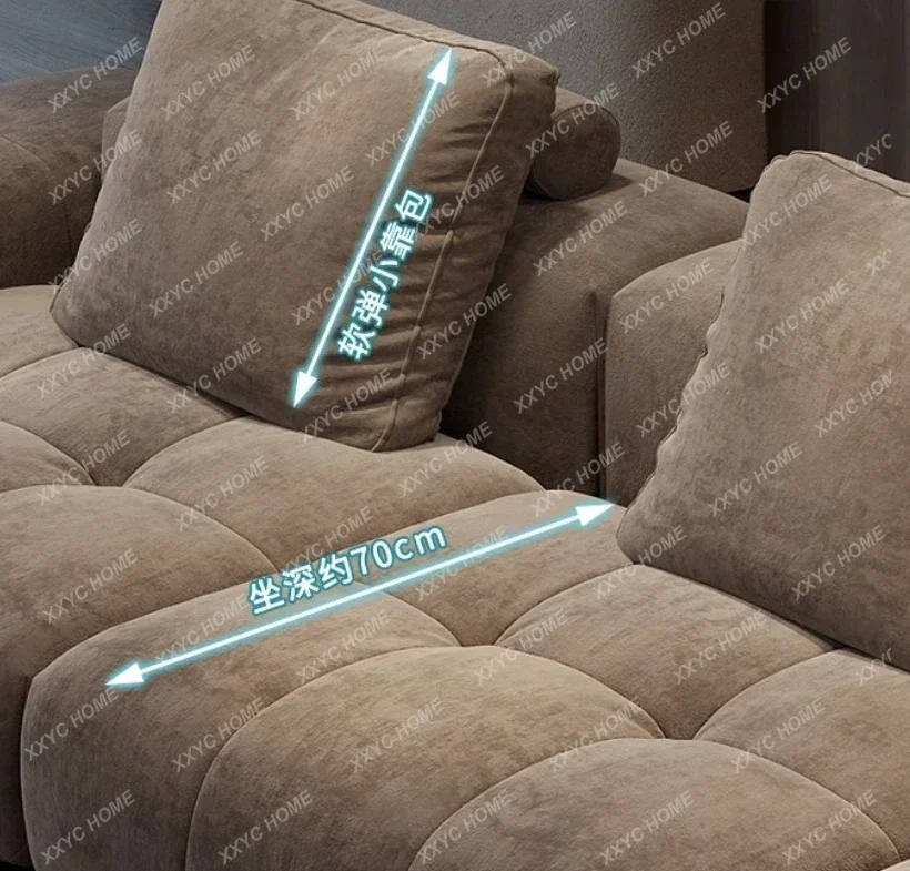 JJJJHome Living Room Modern Simple Straight Row Module No-wash Technology Cloth Sofa