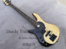 Left Hand 4 String Electric Guitar Taiji Bass Alder Wood Body Maple Neck Active and Passive Line Fixed Bridge Black Tuners