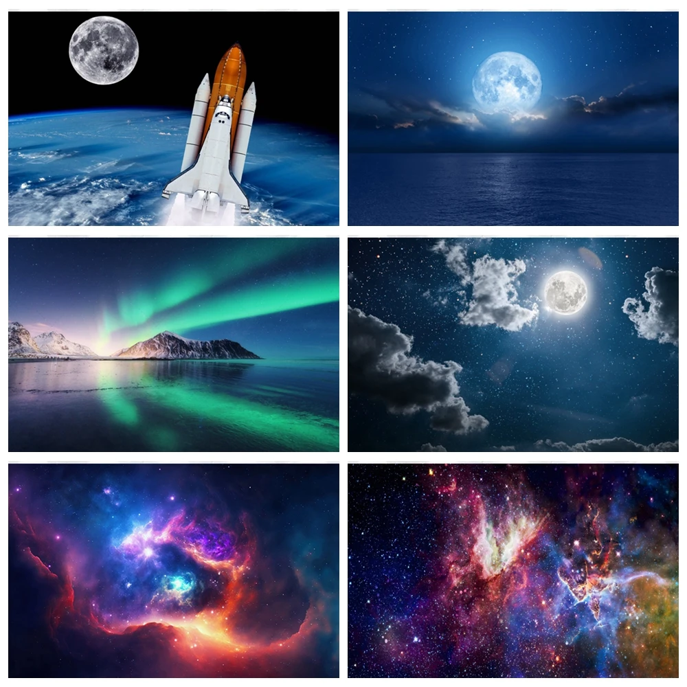 

Outer Space Earth Surface Stars Solar System Arctic Aurora Landscape Decoration Photography Studio Background Photo Photo Props