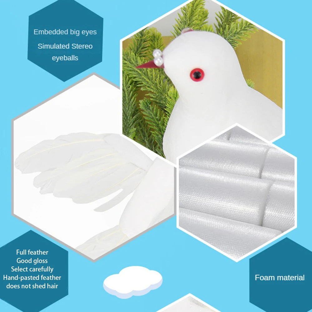 Simulation White Pigeon 25 * 8 * 15cm High Quality Bringing An Artistic Atmosphere Charming Durable Simulated Big Flying Pigeon