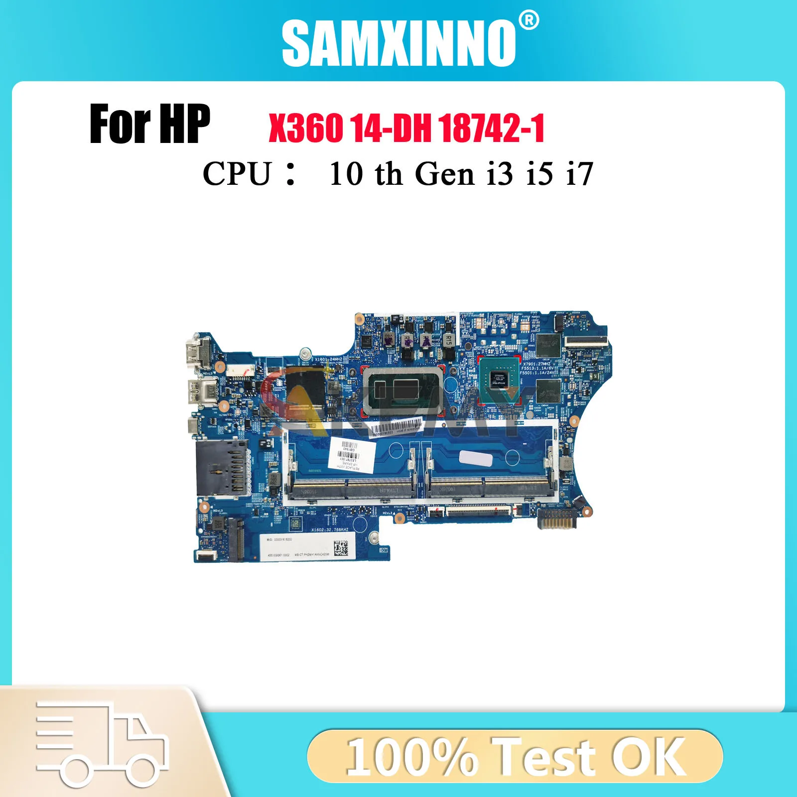 

18742-1 L67770-601 L67771-601 с процессором i3 i5 i7 8-го 10-го поколения для материнской платы ноутбука HP Pavilion X360 14-DH, 100% полностью протестировано