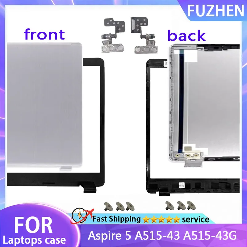 New For Aspire 5 A515-43 A515-43G LCD Rear Cover/Front Frame/hinges/Top Cover Silver