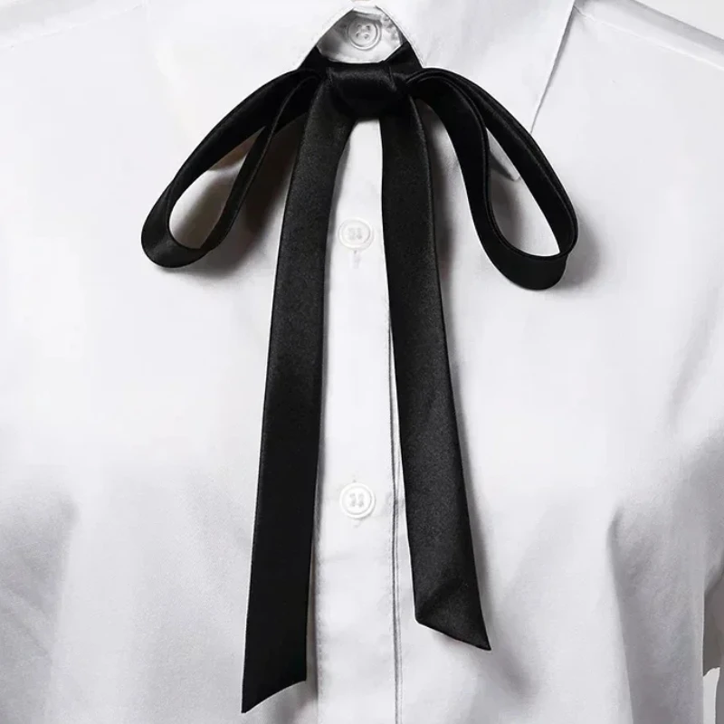 Korean Small Tie Bowtie College Style School Uniform Shirt Accessories Men's Women's Long Section Streamers Collars Flowers