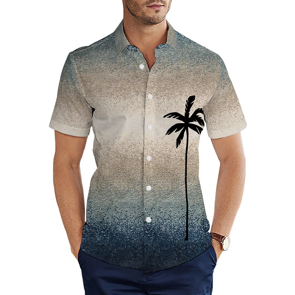 

Новая летняя мужская рубашка с 3D графическим принтом, повседневная летняя рубашка с коротким рукавом в гавайском стиле для отпуска и путешествий, легкий пляжный топ