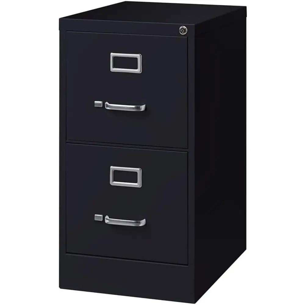 

2 Ders 28.38" Veal Black Metal iling Cabinet Lockable Pre-Assembled Stationary Letter Size or Home, Office