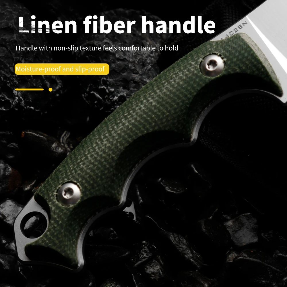 HUANG FU سكين خارجي عالي الصلابة، أداة محمولة ومتعددة الوظائف مناسبة لبيئات مختلفة، هدية للرجال