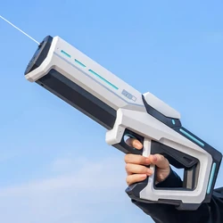 Wireless Dual Electric Automatic Water Gun Large Capacity 8m Range Electric Burst Mode Safety High Pressure Water Gun Toy