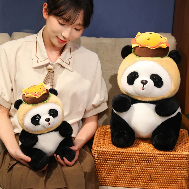 30/40CM Cute Foodie Panda Plush Toy ChineseIce Cream Hamburger Take-Out Food Panda Doll Festival Gifts for Birthday Gift