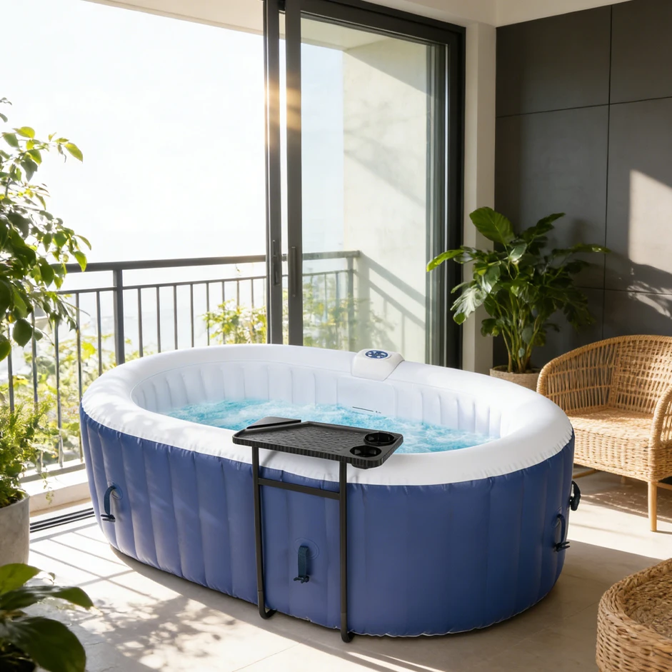 Massage SPA Pool Inflatable Bathtub PVC Material 2-Person 550L Capacity Portable for Adults Indoor/Outdoor Use
