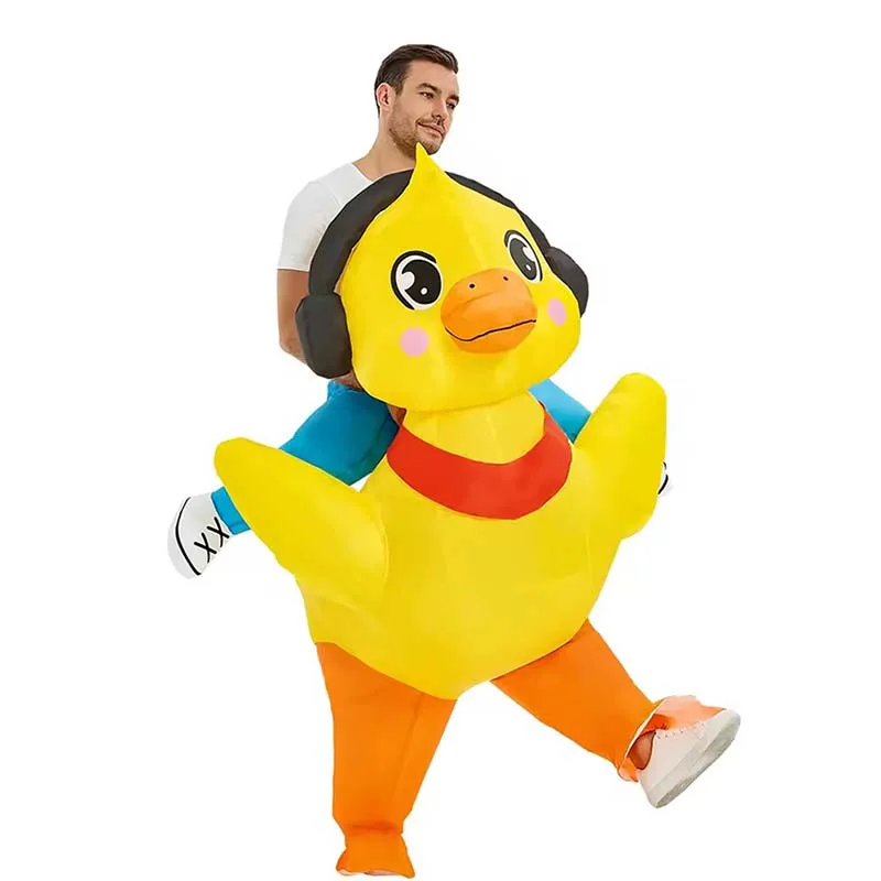 

Adult Riding Duck Inflatable Clothing Cute Fun Little Yellow Duck Clothes Boy Girl Halloween Christmas Performance Party Set