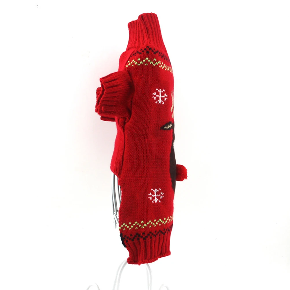 

Dog Xmas Sweater Warm Furry Puppy Clothing Small Dogs Red Outfits Holiday Style Deer Pattern Dog Clothes Winter Coats Pet