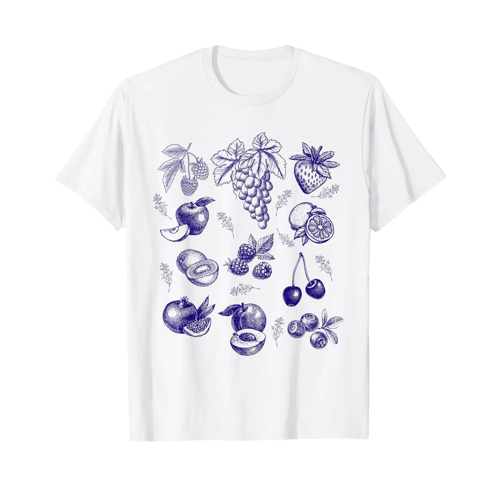 Fruit Retro 90s Tattoo Vintage Fruits Berries Strawberry T Shirt vintage Washed designer clothes Top For Everyday Wear Casual