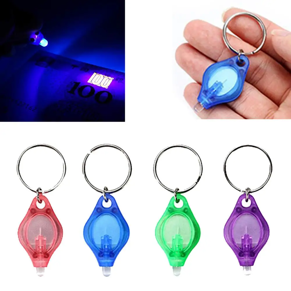 Mini luci portachiavi a LED Torcia UV Luce UV Luce di emergenza tascabile Mini torcia Torce portachiavi a luce nera