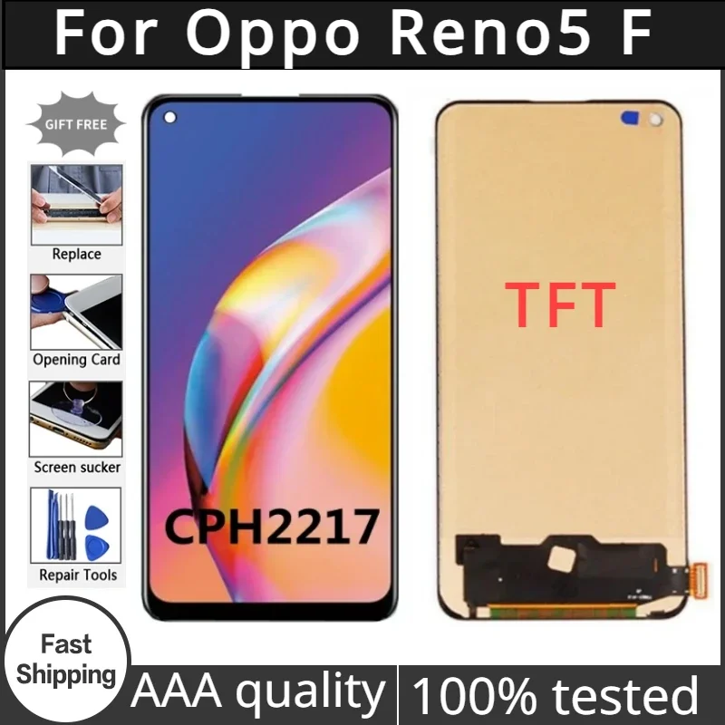 6.43" TFT For OPPO Reno5 F CPH2217 LCD Display Touch Screen Digitizer Assembly For OPPO Reno 5 f Reno 5F Display