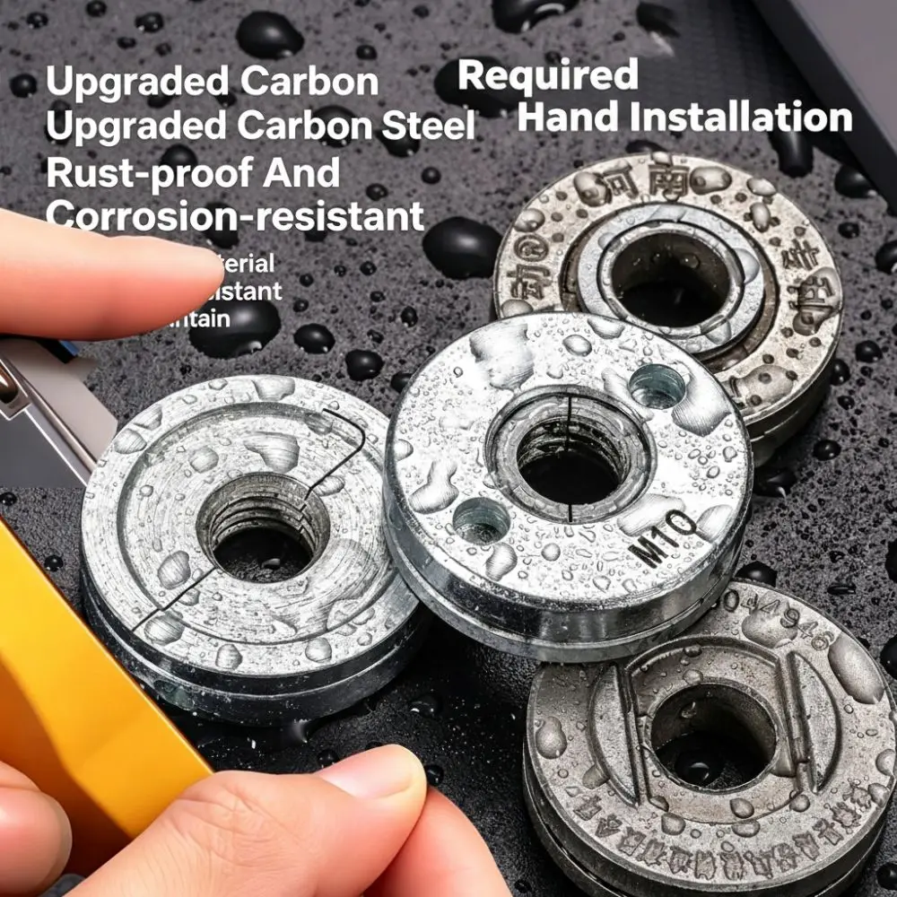 Galvanized Plate Angle Grinder Pressure Plate M10 Thread Self-Locking Design Angle Grinder Flange Nut Set 30mm