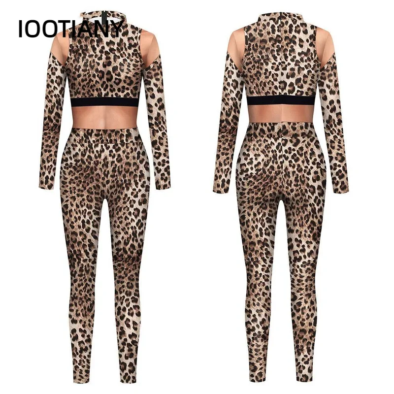 

CosplayHalloween Purim Cosplay Leopard Jumpsuit Fashion 3D Animal Leopard Print Women Bodysuit Sexy Catsuit For Female Rave Outf