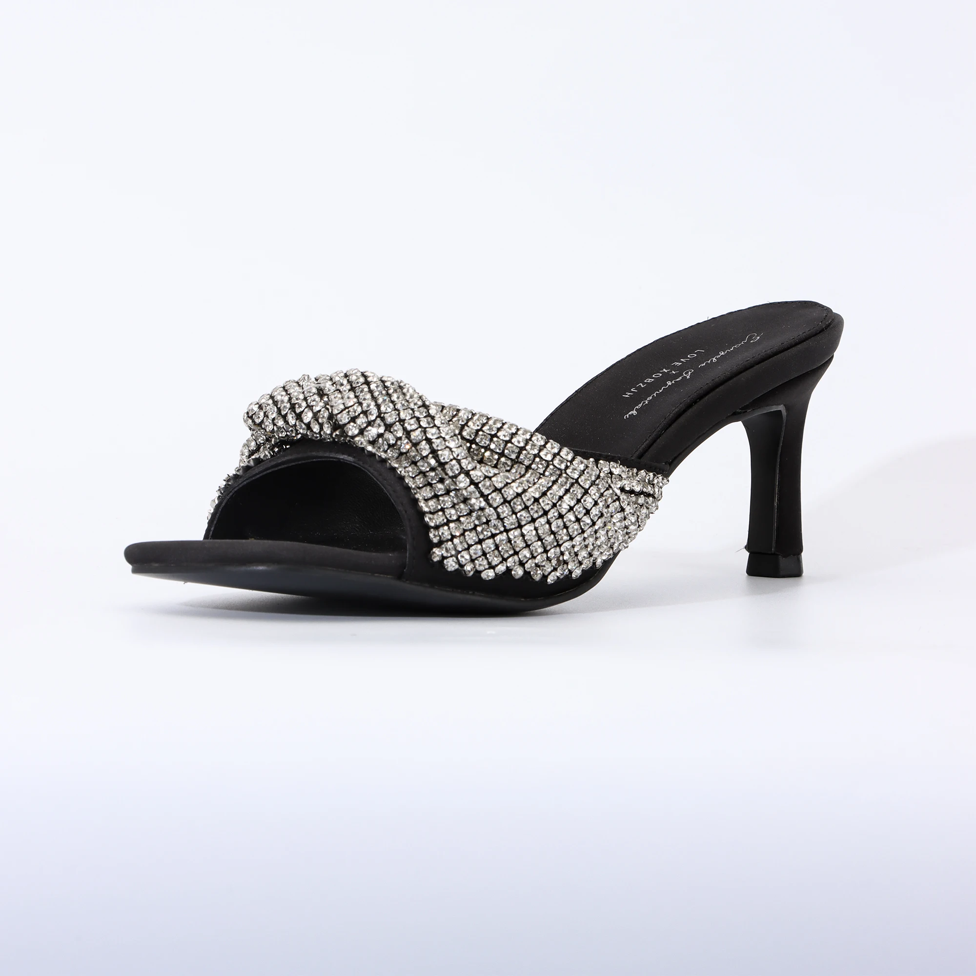

Women's Crystal Slip-On Heel Fashion Sandals Comfortable Outdoor Party Dress Shoes New Design Footwear