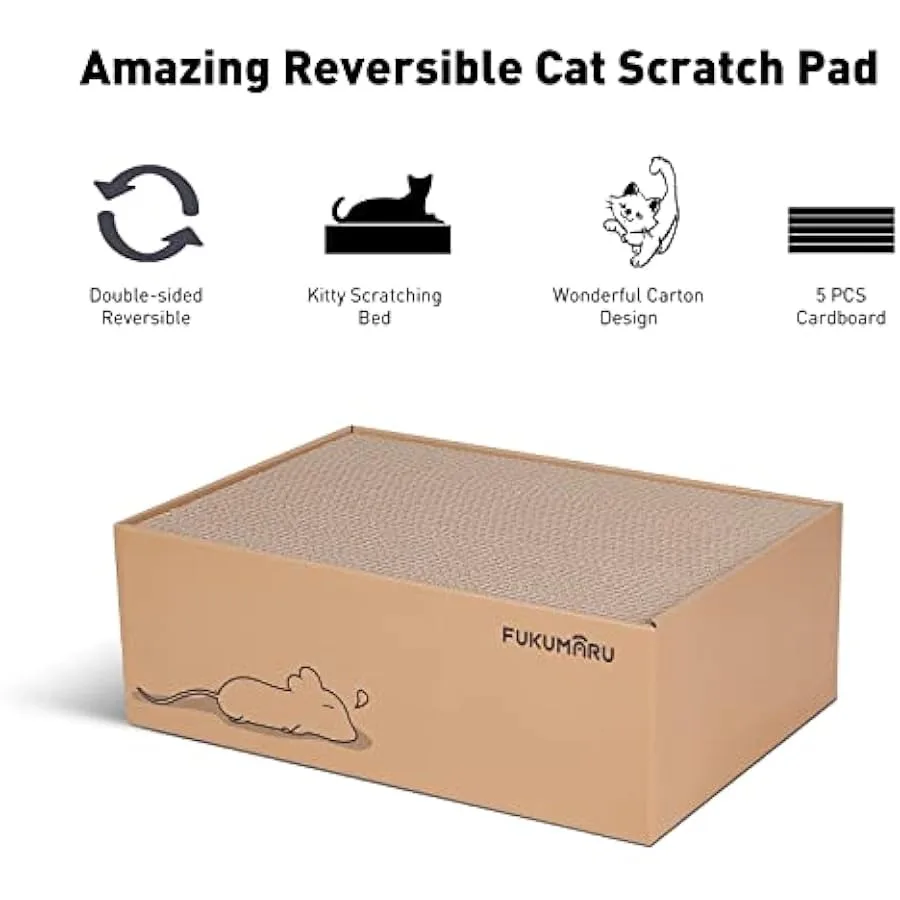 L Shape Cat Scratcher 26.8 Inch Wall Mounted Cat Scratch Pad with 5 PCS Scratching Boxes