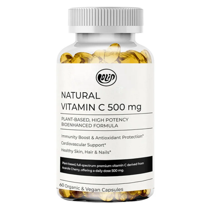 Vitamin C 500mg Supplement, Organic Coniferous Cherry Vegetarian and Non GMO-60 Capsules