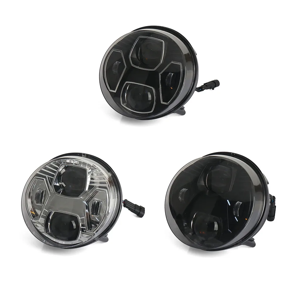 New Motorcycle Accessories Led Headlight Round Head Light Kit Black and Chrome For Vespa GTS300 GTS 300 gts300