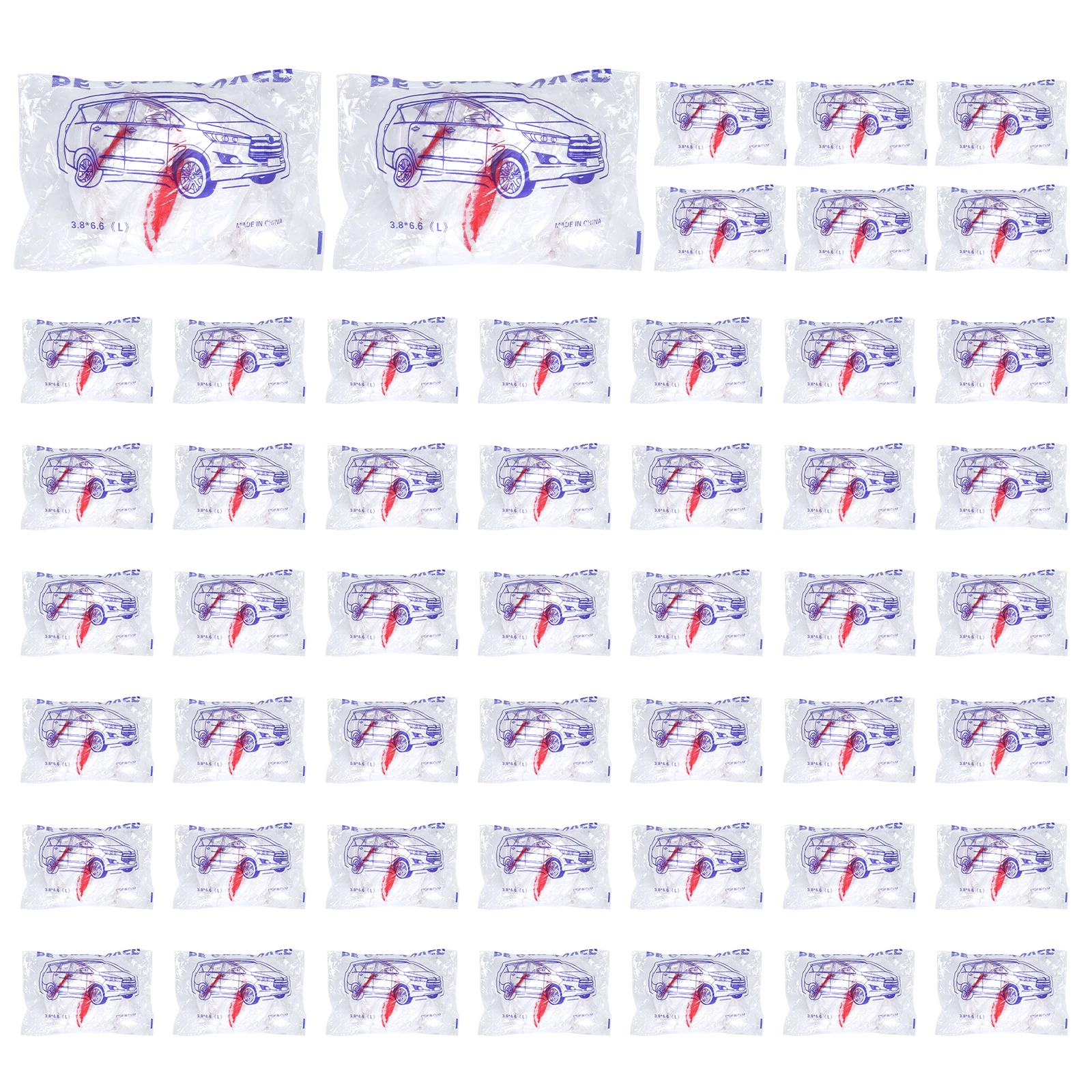 

50 Packs Disposable Plastic Car Cover for Snow Car Bubble Cover with Elastic Band (12.5x21.6 Ft) for SUV Sedan and More