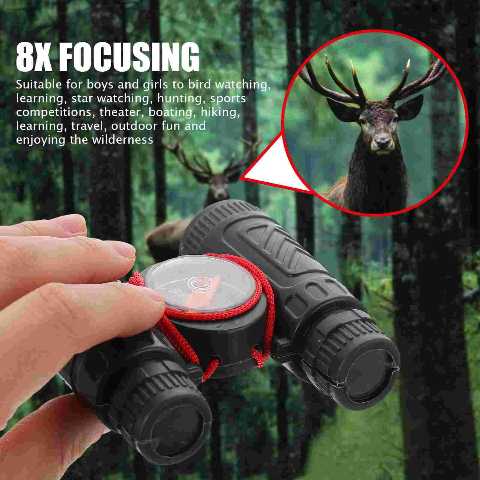 10 PCS Telescope Boys Girls Outdoor Children Boys Girls Binocularss Compass Sightseeing Plastic Hiking Climbing Girl