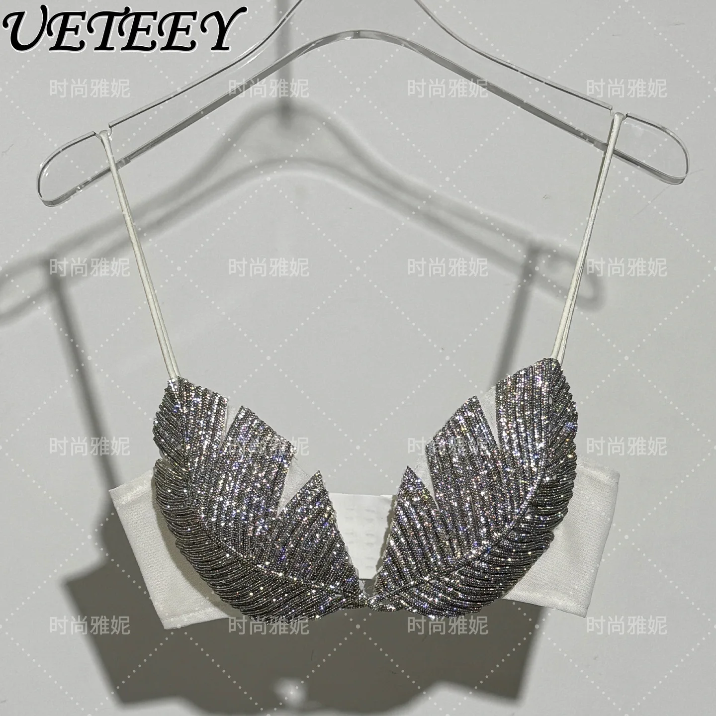 

Модный женский топ-камизоль со стразами для выступлений, сексуальный роскошный бюстгальтер, нижнее белье, аксессуар для декора груди, укороченный топ, трендовый
