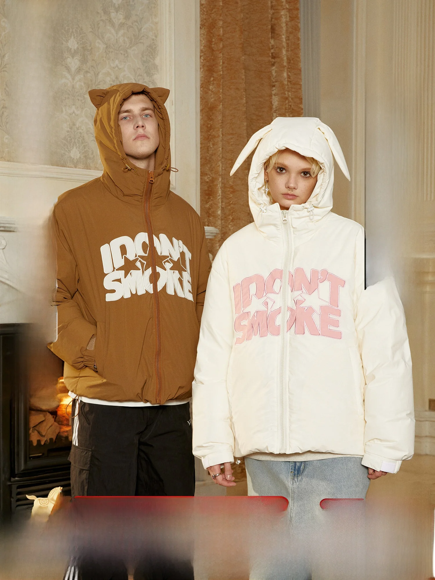 

Пуховик Done Bear Rabbit Doll Ears Down Jaet Youth из полиэфирного волокна, белый, для молодых мужчин