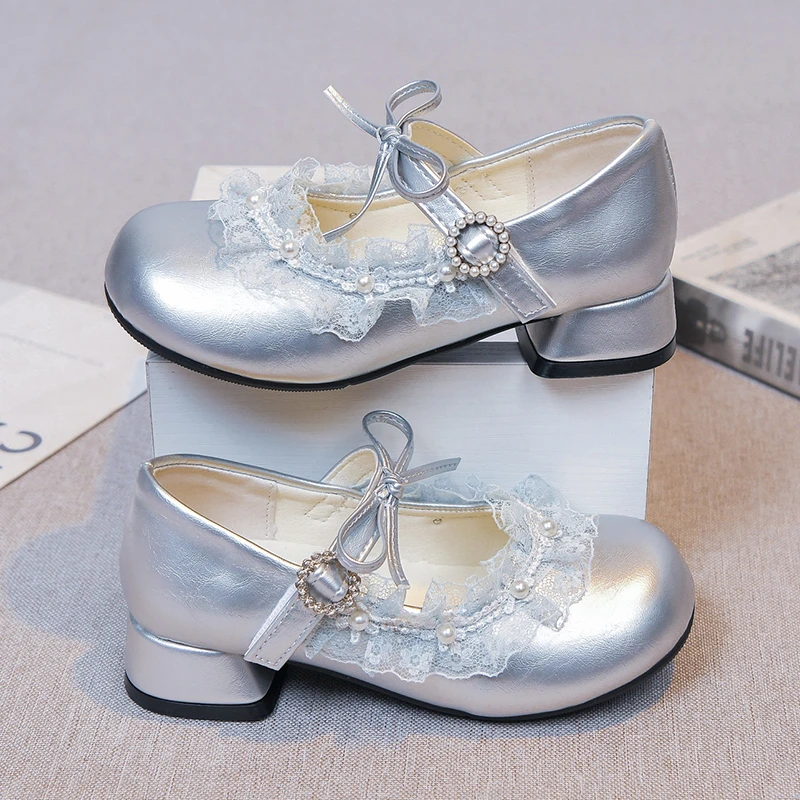 *Fashion Hot Selling Bow Beautiful Girls Shoes Spring and Autumn New Style Round Toe Comfortable Elegant Casual Shoes