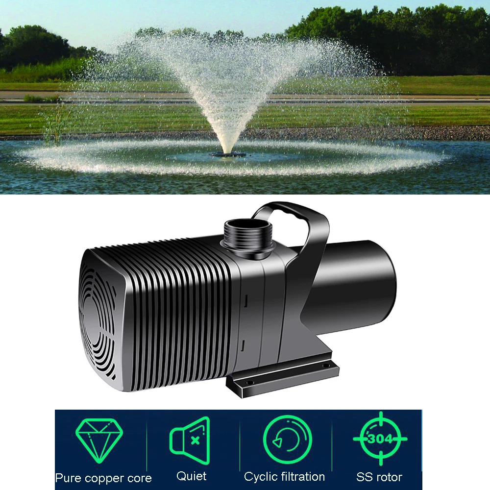 

Fish Pond Submersible Pump Circulating Filter Pump 6000-16000l/h High-flow Amphibious Pumps for Fish Tank Pond Fountain