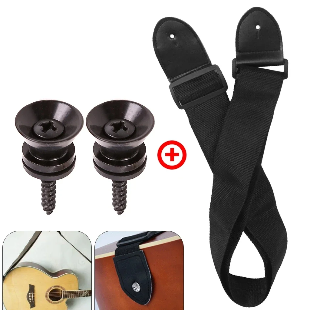 Guitar Strap Leather Head Guitar Strap lock End Pin Adjustable Shoulder Strap For Classical Guitar Electric Guitar Bass Ukulele