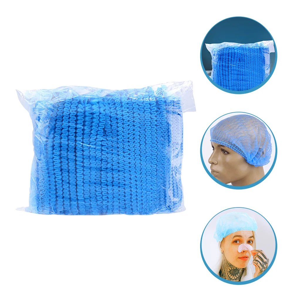 100 Pcs Disposable Work Cap Elastic Hat Hats for Workers Cooking Caps Hair Dust Conure Food