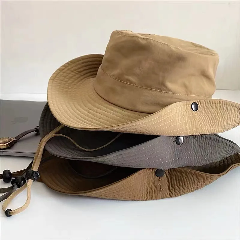 Quick Drying bucket Hat Men's and Women's Western Cowboy Hat Breathable Shading Outdoor Fishing Mountain Climbing Hat