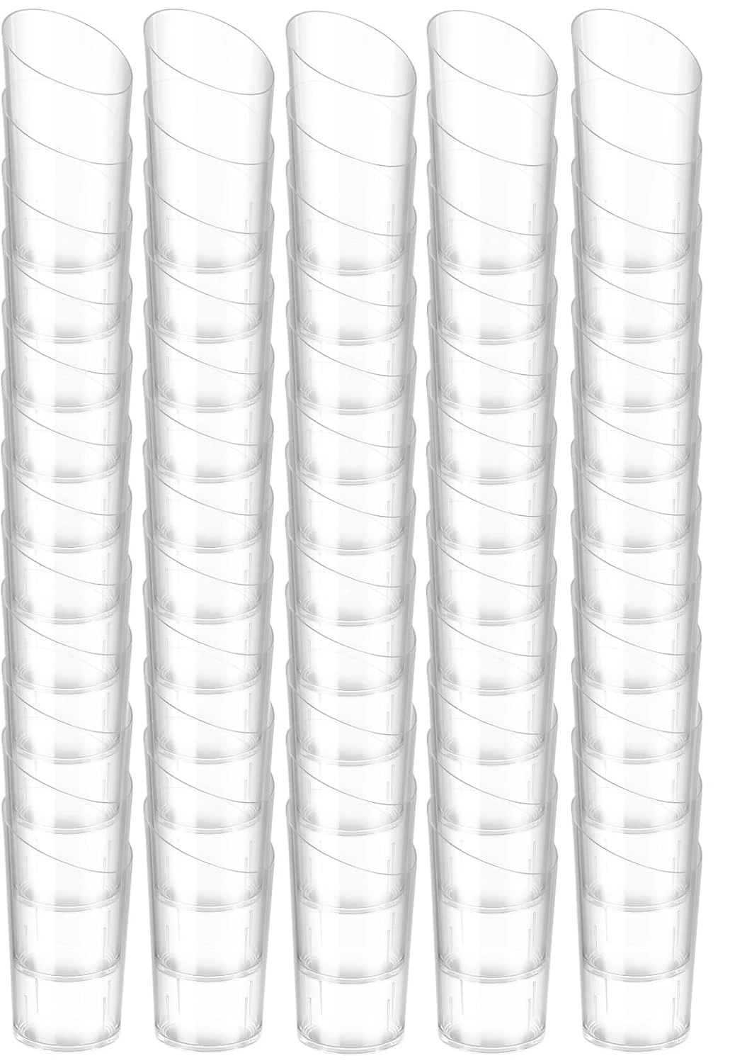 50PCS 80ml Clear Plastic Disposable Party Shot Teardrop Dessert Cups Tumbler Cups for Desserts Appetizers Puddings Mousse