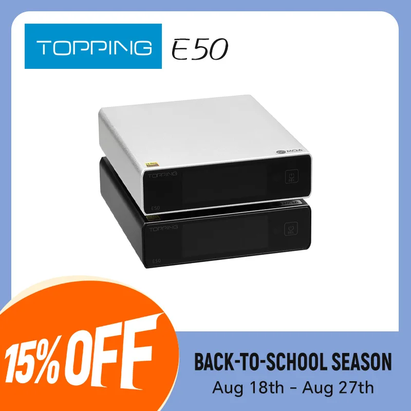 TOPPING E50 MQA Decoder ES9068AS 32Bit/768kHz DSD512 DAC with Remote Control The Best DAC for TOPPING L50