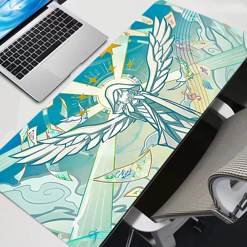 

Mouse Pad Large Rubber Computer Gaming Accessories G-genshin Impact Baizhu Mousepad Extended Desk Mat Locking Edge Gamer Carpet
