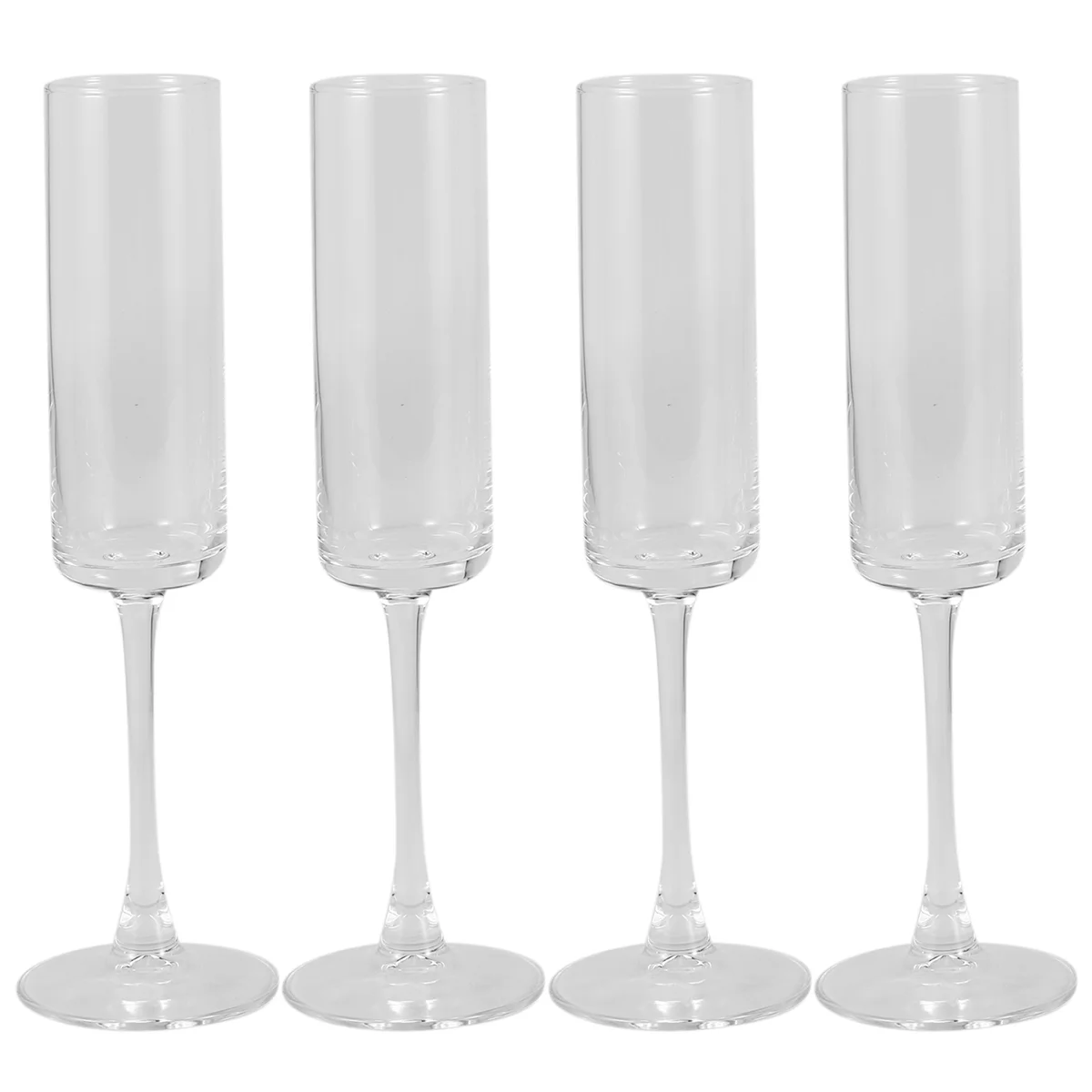 Glass Champagne Flutes 4 Pack 6-Ounce Champagne Glasses 4Pc Set, Premium Square Edge Blown Glass Wine Glass