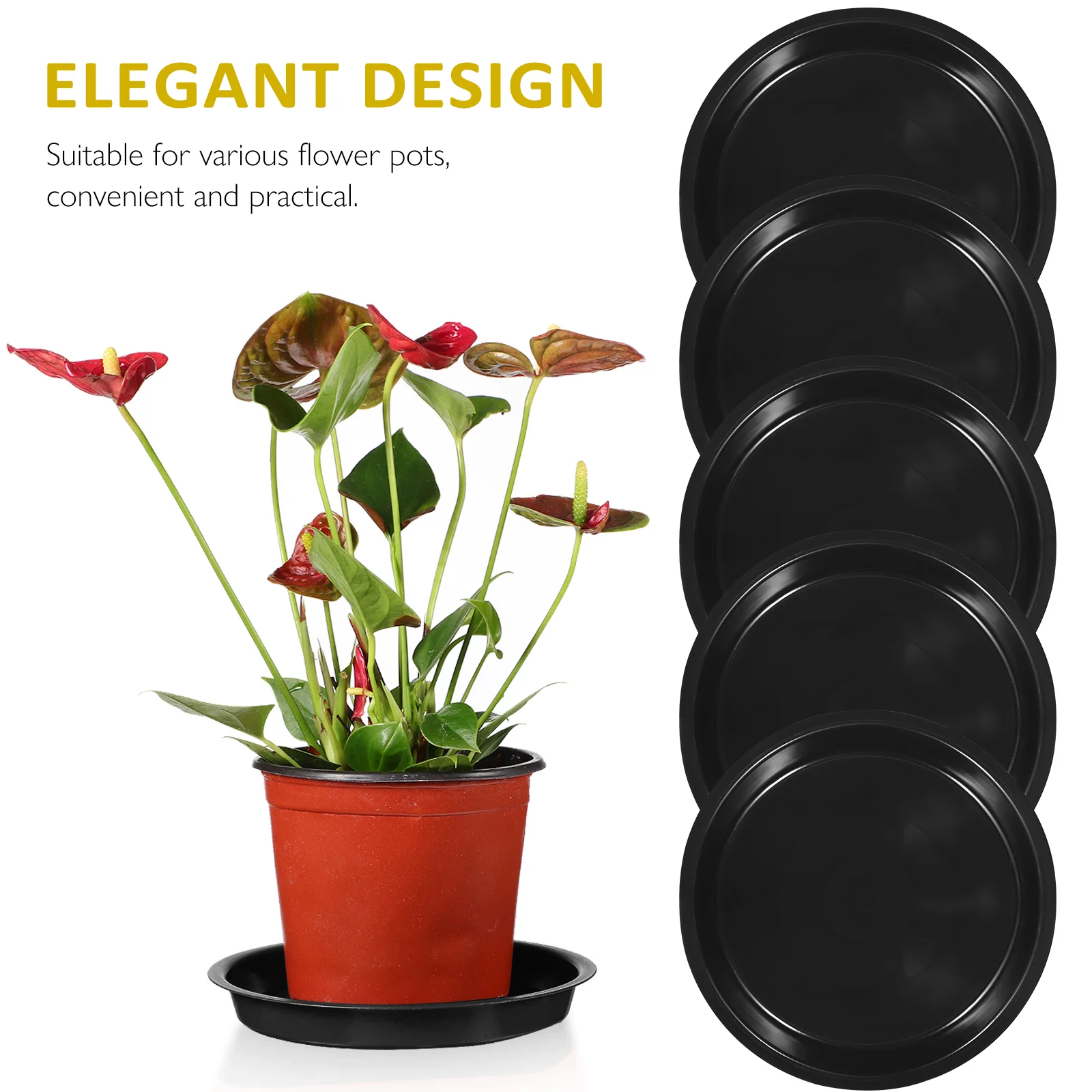 10 Pcs Plastic Flower Tray Bottom Plant Drainage Round Shaped Saucer Indoor Pot Lace Saucers Planter Base Pots