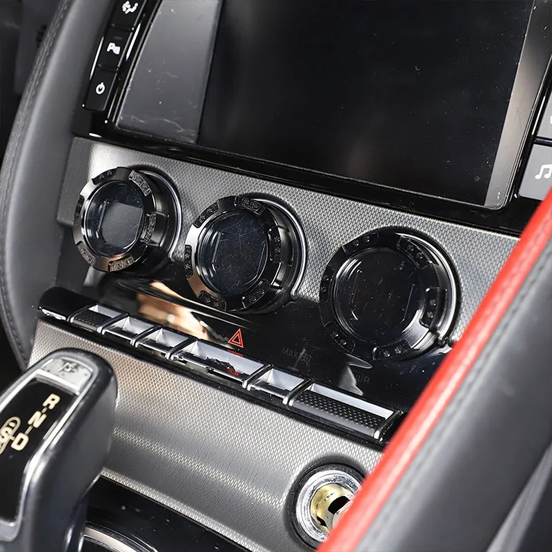 For Jaguar F-TYPE 2013-2025 Aluminum Alloy Car Air Condition Knob Audio Volume Control Button Circle Trim Ring Cover Accessories