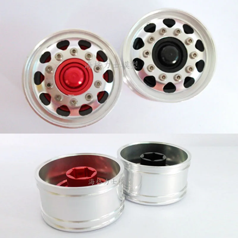 

2 Metal Rear Wide Wheels Hub(single Wheel) for 1/14 Tamiya RC Truck Trailer Tipper Scania 770s Benz Actros Volvo MAN Iveco Parts