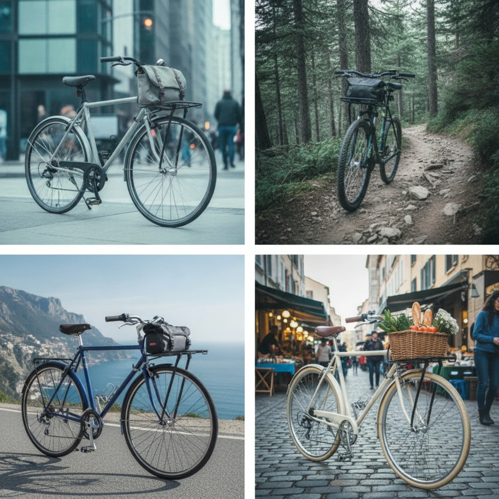 Cycle Front Fork Cargo Rack Sturdy Front Cycle Cargo Rack Metal Stable for Tourists, Commuting