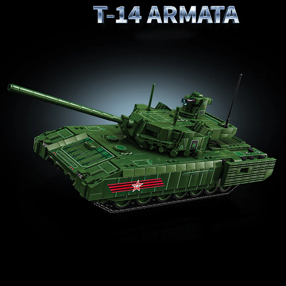 2326pcs+ T-14 Armata new generation main battle tank, large particle assembly building block toys, creative collectibles, furnit